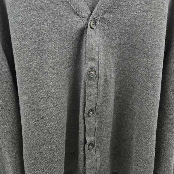 Banana Republic Cardigan Sweater Men's XL Gray 100% Merino Wool Preppy Buttons - Picture 2 of 11